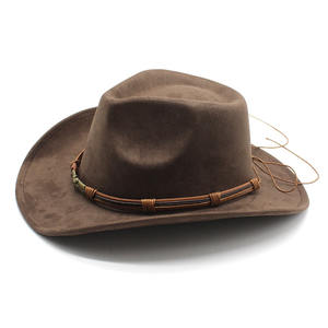 FF2231 vente en gros chapeau Fedora Cowgirl à bord retroussé Costume de Cowboy occidental femmes hommes <span class=keywords><strong>Chamois</strong></span> chapeau de Cowboy occidental - Product Image 3
