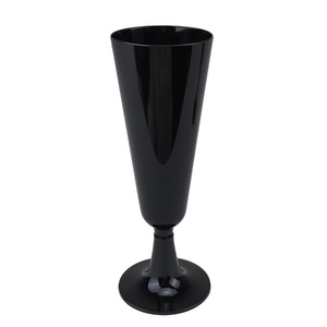 Copas de Vino de Plástico Negras, Bonitas y Elegantes, Diseño Simple, Portátiles, Copas de Champán de Plástico para Fiestas y Bodas, Desechables - Product Image 5