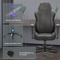 Fauteuil de Gaming de Luxe Inclinable Ergonomique en Tissu avec Accoudoirs Réglables pour PC Gamer et Racing