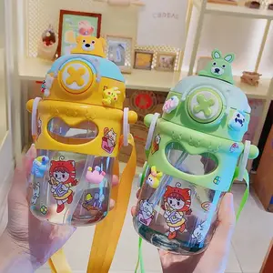 Kleiner Unisex Monster-Kinderstrohbecher Neues Stil niedliche Cartoon-Wasserflasche direkt tragbar für Touren Großhandel