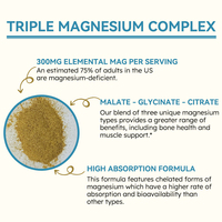 Kapsul Magnesium Tiga Kali Lipat untuk Mendukung Kesehatan Otot dan Saraf Vegan Non-GMO 60 Kapsul