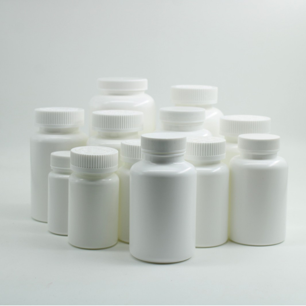 Wholesale White Round 150ml Pe Plastic Bottles Medicine Bottle Candy Tablet Health Care Product Press-screw Lid Ordinary Cover