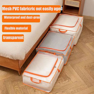 Pieghevole in PVC trasparente impermeabile borsa di stoccaggio coperta trapunta scatole di immagazzinaggio in ordine camera da letto <span class=keywords><strong>armadio</strong></span> per risparmiare spazio Mobile - Product Image 6