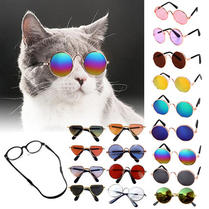 Drop Shipping occhiali da sole per cani Cat Pet Products occhiali da vista Vintage a riflessione rotonda adorabile - Product Image 2