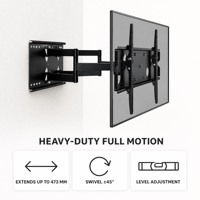 DMP PLB127-44 Braket Dinding TV Heavy Duty Full Motion Articulating Swing Arm untuk Layar 23-55 Inch VESA 400 X 400 mm