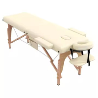 Table de massage portable pliable de luxe en cuir PU avec hauteur réglable et étui de transport