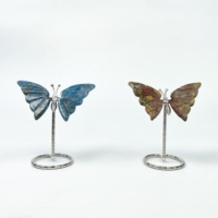 Ailes de papillon en cristal naturel en gros, ornements artisanaux en pierres précieuses variées pour la décoration intérieure