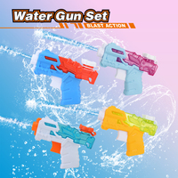 Jeu de 4 pistolets à eau pour la famille, l'extérieur, l'été, les batailles, les enfants et les adultes.
