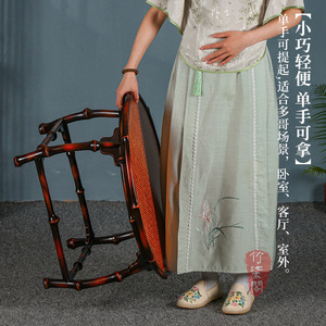 Chinese Style <b>Bamboo</b> Woven Tea <b>Table</b> Small Drum <b>Table</b> Handmade Coffee <b>Table</b> Living Room Side <b>Table</b> - Product Image 3