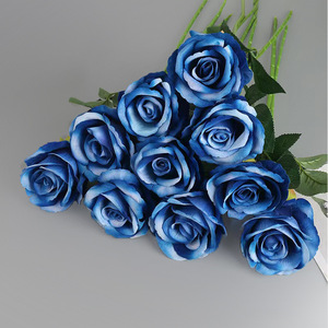 Velvet Rose Bouquet Single <b>Artificial</b> Curved <b>Stem</b> Silk Flower Wedding Home Decoration - Product Image 1