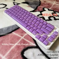 Fynmi Crystal Clear Blank White/Blue/Pink/Purple ANSI/ISO Layout SA/MDA Profile PBT PC Keycaps