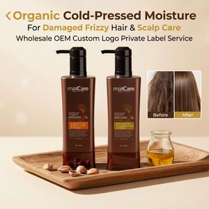 Shampooing et après-<span class=keywords><strong>shampoing</strong></span> à l'huile d'argan bio vegan MaxCare OEM ODM 800 ml sans sulfate pour les soins des cheveux secs et abîmés - Product Image 1