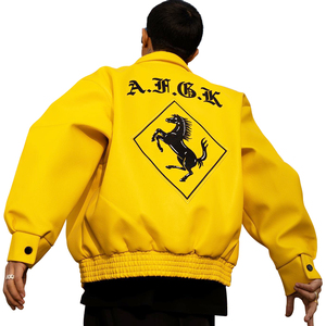 Custom Chenille Embroidery <strong>Men's</strong> College Varsity <strong>Jacket</strong> Genuine Leather Waterproof Streetwear <strong>Letter</strong> Stylish Letterman <strong>Jacket</strong> - Product Image 2
