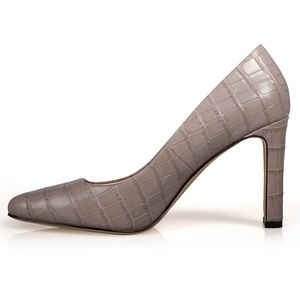 Escarpins élégants à <span class=keywords><strong>talon</strong></span> <span class=keywords><strong>carré</strong></span> en cuir de vachette, <span class=keywords><strong>bout</strong></span> <span class=keywords><strong>rond</strong></span>, confortables pour l'extérieur et le bureau, talons en cuir véritable personnalisables - Product Image 5