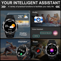 Reloj Inteligente Deportivo para Exteriores, Resistente al Agua IP68, Linterna LED, Monitor de Salud, Llamadas, Cámara Remota, Multifunción