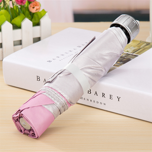 21" 7K Silver Glue Fiberglass Frame UV Protection Plastic Handle Three-Folding Business Gift <b>Umbrella</b>-Cheap Promotional Gift - Product Image 5