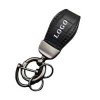 Porte-clés de voiture en cuir avec logo métallique pour BMW Mercedes VW Audi MINI Lamborghini Maserati, accessoires anti-perte