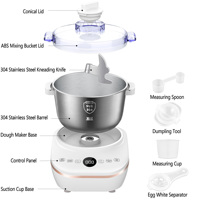 Amasadora y Mezcladora Doméstica Versátil de 5.3QT con Función de Fermentación, Tazón de Acero Inoxidable 304, Tapa Extraíble y Control Táctil Digital