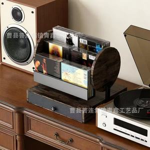 ชั้นวางซีดีไม้ 3 ชั้น พร้อมลิ้นชักเก็บของ สำหรับใช้บนโต๊ะทำงาน - Product Image 1