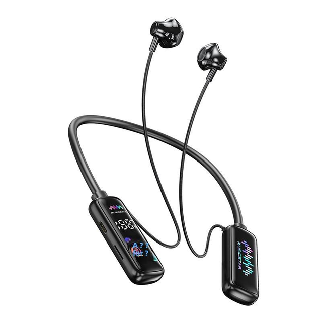 New Arrival Neckband for Color Screen Digital Display Voice Control Monitor Sports Karaoke Waterproof Headphones