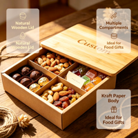 Boîte cadeau en bois sur mesure avec compartiments séparateurs pour l'emballage de noix, bonbons et chocolats