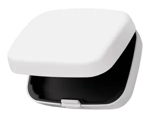 Caixa de armazenamento de aparelho auditivo branco, retangular conveniente abs