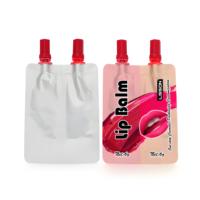 Pochette en plastique avec bec verseur pour cosmétiques, gloss à lèvres, rouge à lèvres, mascara, forme irrégulière personnalisée en aluminium