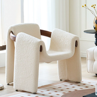 Fauteuil individuel vintage de style nordique moderne du milieu du siècle, contemporain, en bois, avec accoudoirs, pour salon, chambre et villa