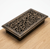 Grille de sol en fonte Savannah 4x10, cache-vent décoratif de style victorien, grille de sol en métal bronze antique pour parquet
