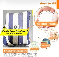 Housse carrée pour pouf flottant de piscine, chaise longue confortable d'extérieur, grand pouf de plage, canapé imperméable