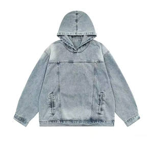 Chaqueta <span class=keywords><strong>vaquera</strong></span> holgada con capucha <span class=keywords><strong>H</strong></span>-02512, cuello abotonado, acabado lavado y bolsillos - Product Image 5