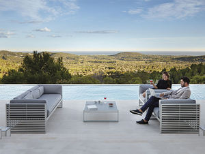 طقم أريكة فاخر بإطار من الألومنيوم للأماكن الخارجية، أثاث حدائق وفناء - Product Image 4