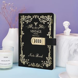 Vintage Retro PU Leather Planner Travel Journal with Lock <strong>Lockable</strong> <strong>Diary</strong> with Secure Closure Customizable Notebook with PU Cover - Product Image 2