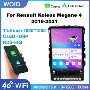 Schermo Stile Tesla Android 15 da 14,5'' con Carplay per <span class=keywords><strong>Renault</strong></span> Koleos <span class=keywords><strong>Megane</strong></span> 4 2016-2021, Autoradio Multimediale con GPS - Product Image 2