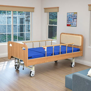 Grosir tempat tidur rumah sakit Crank ABS Manual dengan sandaran kepala kayu untuk pusat rehabilitasi rumah perawatan dan rumah sakit - Product Image 3