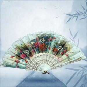 Abanico Plegable de Estilo Chino 2025, Regalo Artesanal, Abanico de Plástico con Polvo Dorado, Abanico de Mano para Baile, Bodas y Fiestas - Product Image 2
