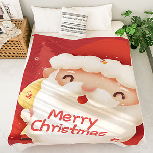 Manta de Franela Navideña con Diseño de Papá Noel, Muñeco de Nieve y Reno, Manta para Siesta, Cálida para el Invierno, Resistente a la Decoloración, Venta al Por Mayor - Product Image 1