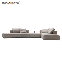Table d'appoint en travertin minimaliste avec dessus en verre artisanal & base en pierre naturelle, personnalisable pour salon