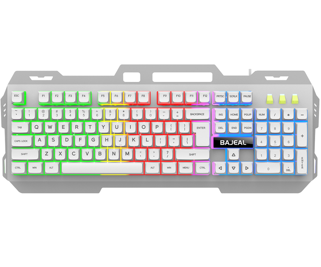 OEM Cool Metal Wired KeyboardRainbow Backlight Luminous Desktop Computer Backlit Gaming Keyboard for Laptop PC Gamer