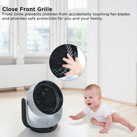 Ventilateur de circulation d'air intelligent 8 pouces à 3 pales, oscillation 3D, 4 modes de ventilation, pour chambre, bureau, intérieur, avec minuterie marche/arrêt, ventilateur de table oscillant