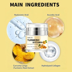 Venta al por mayor de marca privada 50G <span class=keywords><strong>crema</strong></span> hidratante facial cúrcuma vitamina C glicerina ayuda a reafirmar y suavizar la hidratación de la piel - Product Image 3