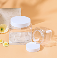 Pot carré en plastique PET 150/500ml, conteneur vide pour noix, fleurs séchées, crème cosmétique, emballage pour cotons démaquillants, logo personnalisé, vente en gros