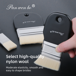 Panwenbo Artist <span class=keywords><strong>Gesso</strong></span> Pinceaux 25mm 50mm 75mm Pinceau d'art plat avec manche en bois pour la peinture d'art Matériau capillaire en nylon - Product Image 4