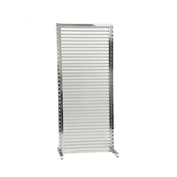 Présentoir Slatwall avec crochets pour chaussettes vêtements chapeau magasin affichage Double face panneau perforé support de sol avec plateau amovible