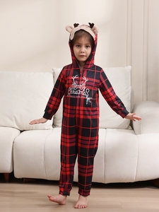 Conjuntos de Pijamas Elegantes de Inverno e Natal em Malha, Macacão de Manga Longa em Preto e Vermelho para Família - Product Image 6