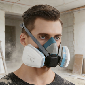 Masque à gaz en silicone 412 pour peinture au pistolet, protection contre le sulfure d'hydrogène, le monoxyde de carbone, le méthane, le biogaz, la prévention de la fumée et des brumes - Product Image 3