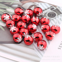 Perles rondes en acrylique dorées en forme de citrouille pour la série de Noël, impression couleur, accessoires de bijoux DIY, perles en vrac pour stylo