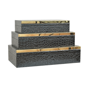 Wooden Boxes Wooden Box Storage Luxury Leather Wooden Boxes Storage Box Trunk Box Sets