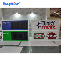 Panneau de station-service étanche, éclairé, en aluminium, avec affichage numérique LED extérieur des prix du carburant