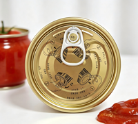 Qualité alimentaire 300 #   Couvercle à ouverture facile en fer blanc de qualité alimentaire de 73 mm, double dorure, pour boîte de pâte de tomate